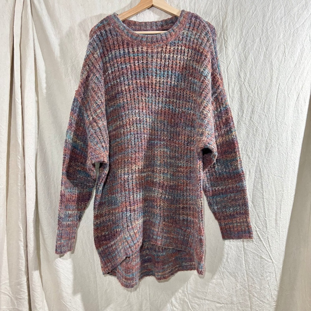 Old Navy Womens XXL Shaker Crew Sweater Warm Space Dye Wool Blend Oversize NWT